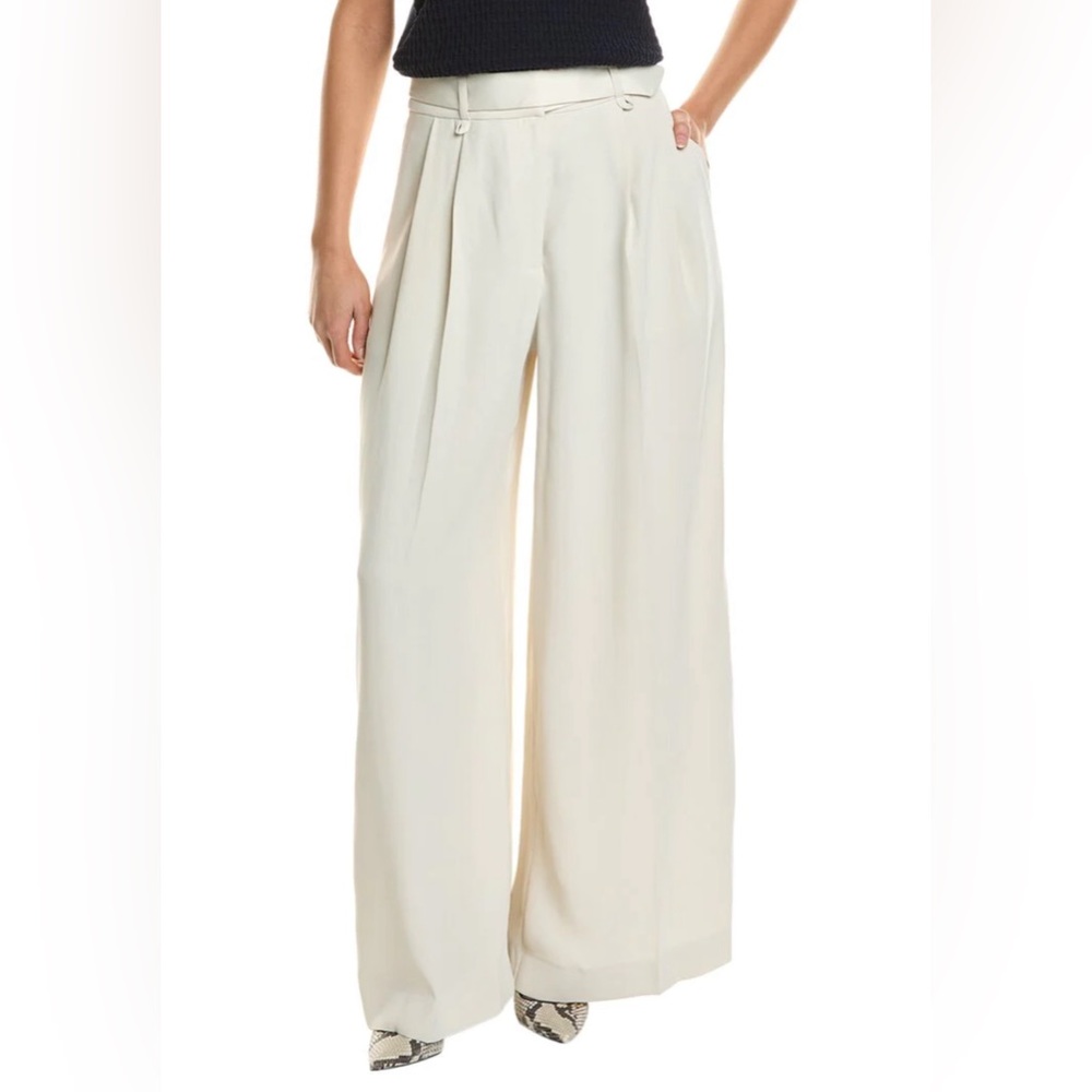 🆕 Ted Baker Eliziie Wide Leg Trouser Size 5 in Natural $260 NWT